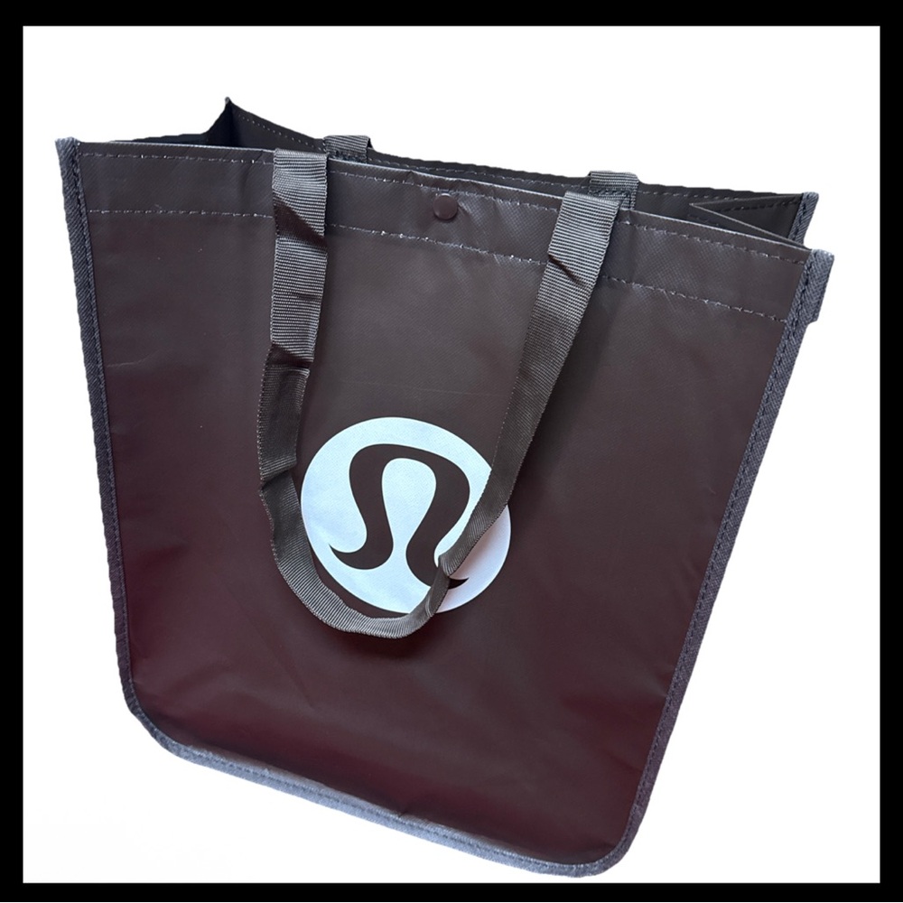 Lululemon Reusable Large Shopping Tote Bag Brown New Pattern 14” X 16.5” X6.5”